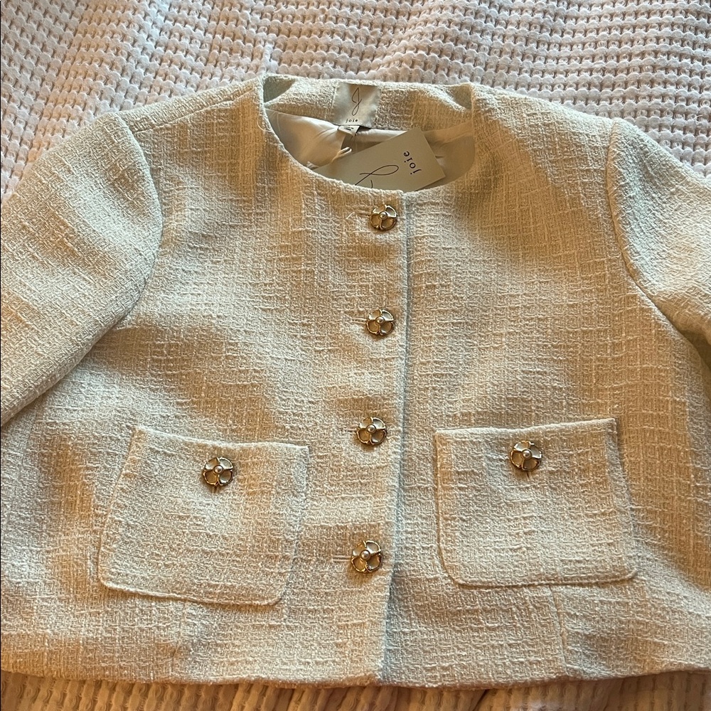 Joie White Textured Blazer